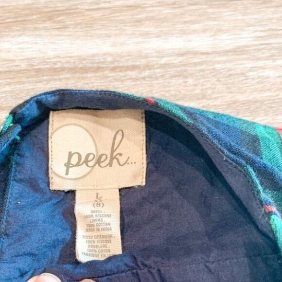 Peek Kids Plaid Ruffle Tee Size 8 - Picture 3 of 4